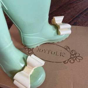 Joyfolie Mint Green Molly in Spring Bow Rainboot